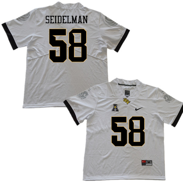 Men #58 Eric Seidelman UCF Knights College Football Jerseys Sale-White
